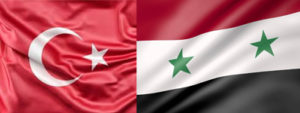 Syrian and Turkish flags